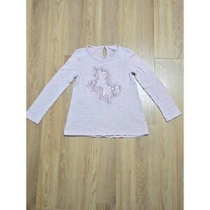 Sonoma Girls Pink Long Sleeve Sequin Unicorn Shirt Size 6X